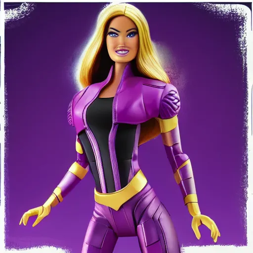 Image similar to Thanos with Barbie outfit, full body portrait, digital art, trending on artstation, illustration