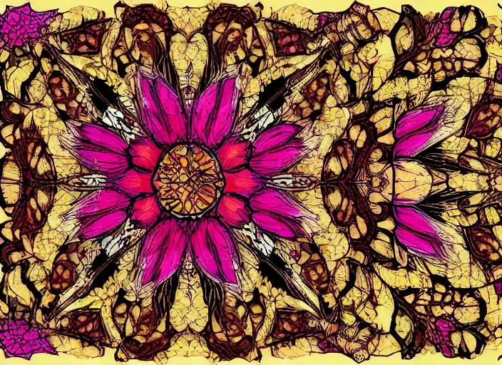 Image similar to symmetry portrait of floral borderlands 3 psycho intricate