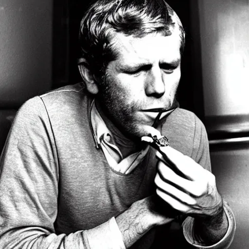 Image similar to steve mcqueen smoking marijuana,