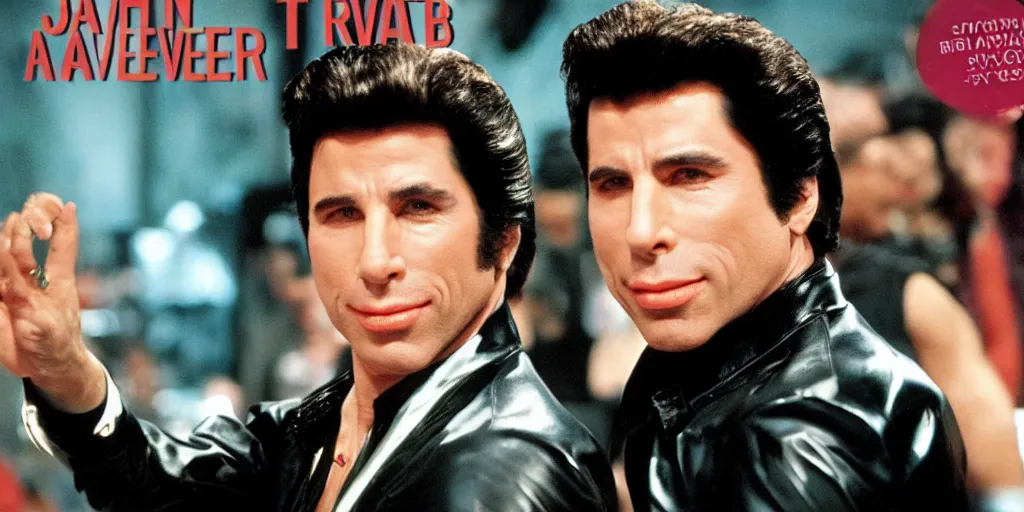 Prompt: John Travolta on the cover of Saturday Night Fever, 4k