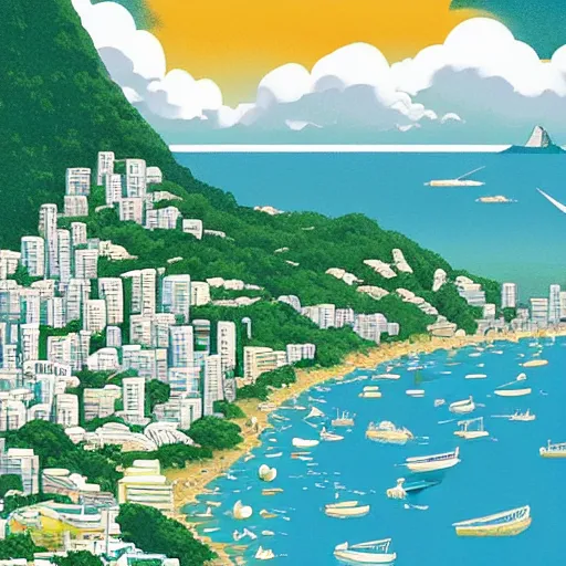 Prompt: Rio de janeiro by studio ghibli