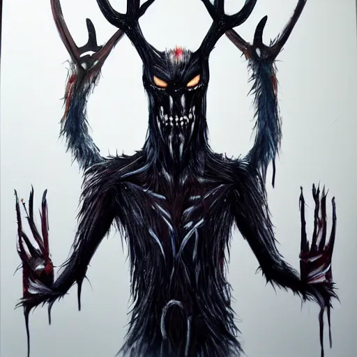 Image similar to until dawn wendigo, painting