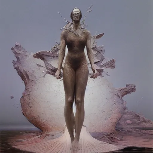 Prompt: queen of jupiter by zdzisław beksinski, iris van herpen, craig mullins. highly detailed, hyper - real, beautiful