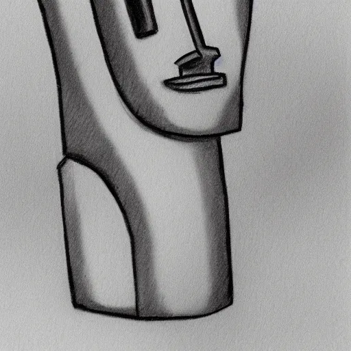 Image similar to easter island minimalistic pencil sketch