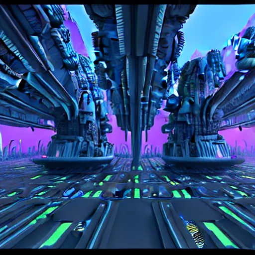 Image similar to a xenomorphic biopunk city in the style of xpqzl, procedural art, generative art