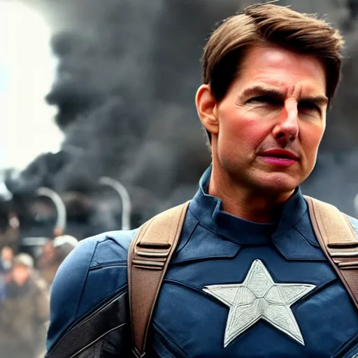 Prompt: Tom Cruise as Captain America