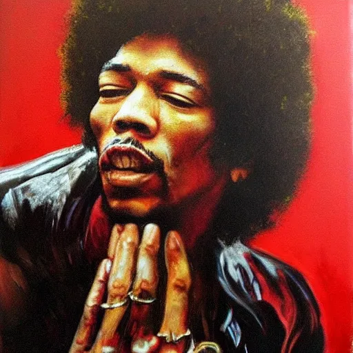 Image similar to Jimy Hendrix playing by Velasquez