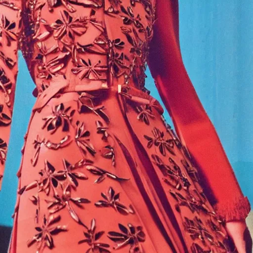 Prompt: close up of a fashion model in the sixties, luxury dress, official valentino editorial, highly detailed