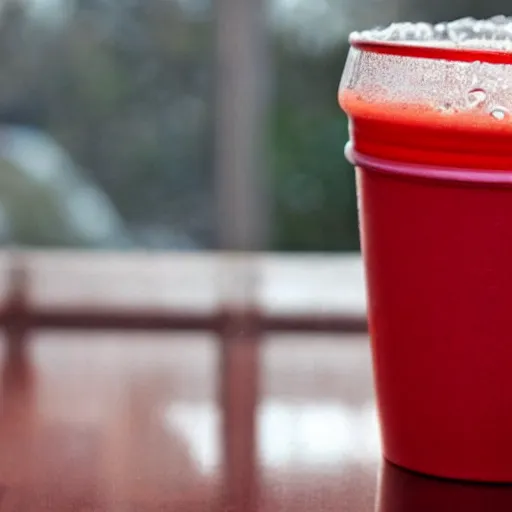 Image similar to a red solo cup dripping condensation