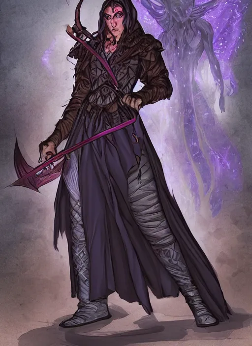 Prompt: an acanthus mage in modern clothes ( an acanthus is a mage specializing in the arcana of fate and time ) from the modern supernatural arcane thriller ttrpg'mage : the awakening ', fey ethereal aesthetic, 8 k, character concept reference art, by david mattingly and michael william kaluta and steve prescott and alex ross and annie liebovitz.