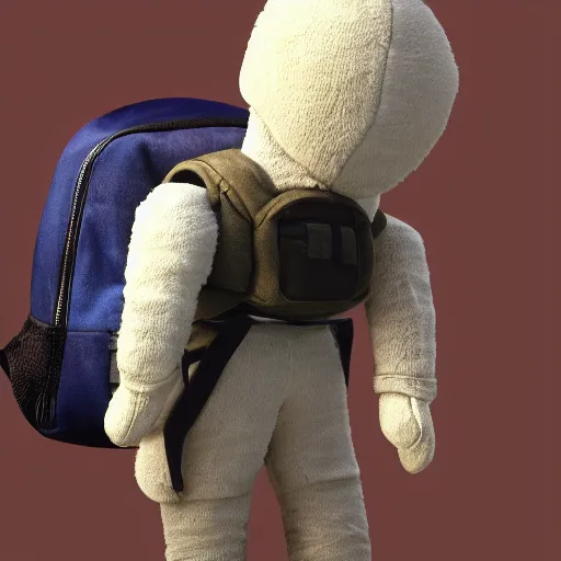 Image similar to cute fumo plush of a boy with a backpack who's ready to go out and explore the world, lens flare, leaving home, outline glow, vray