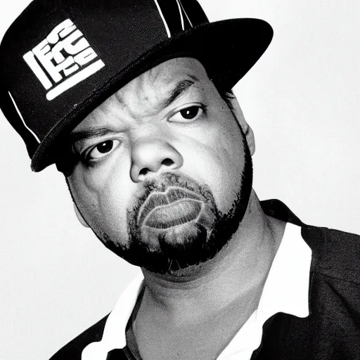 Image similar to face of rapper ice cube in an ice cube