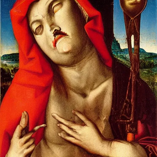 Image similar to salome holding decapitated head of st. john the baptist