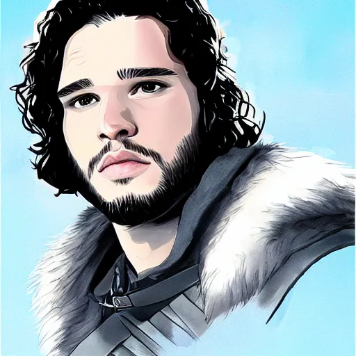 Prompt: Portrait of Jon Snow by Thomas Phillips