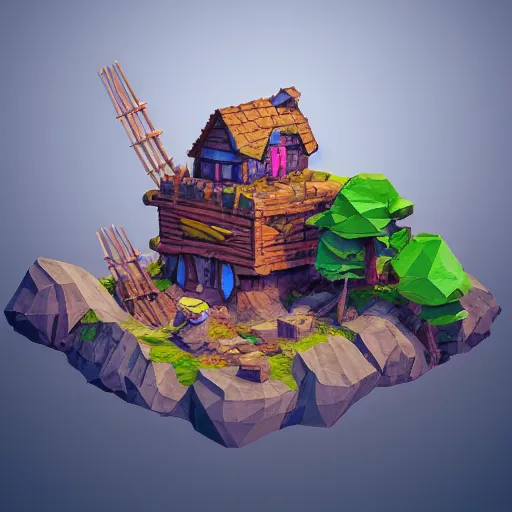 Image similar to dwarf mine, 3d render, low poly, video game, colourful, concept art, E3