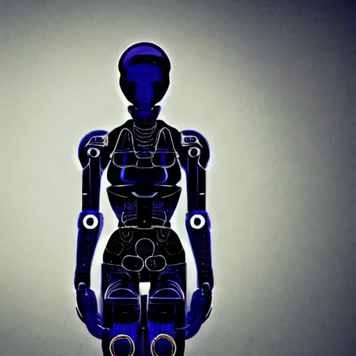 Prompt: half human half robot