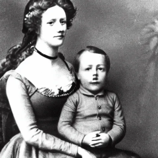 Image similar to photo of a 2 3 year old german princess and her 4 year old son