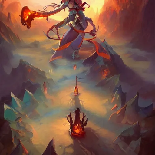 Prompt: heartstone game icon card fantasy art, 2d game art, official art, concept art , behance hd , concept art by Jesper Ejsing, by RHADS, Makoto Shinkai