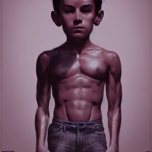 Image similar to stylized portrait of a young and strong boy by Dave McKean and Sam Weber, detailed face, digital art, octane render trending on artstation, 4k, 8k, HD