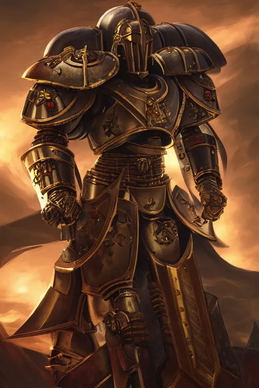 Image similar to armor portrait heros warhammer 4 0 k horus heresy fanart - the primarchs emperor by johannes helgeson animated with vfx concept artist & illustrator global illumination ray tracing hdr fanart arstation zbrush central hardmesh 8 k octane renderer comics stylized