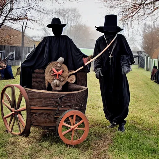 Image similar to a plague doctor hay ride