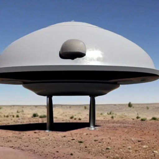 Prompt: high quality picture of a bob lazar ufo at area 5 1.
