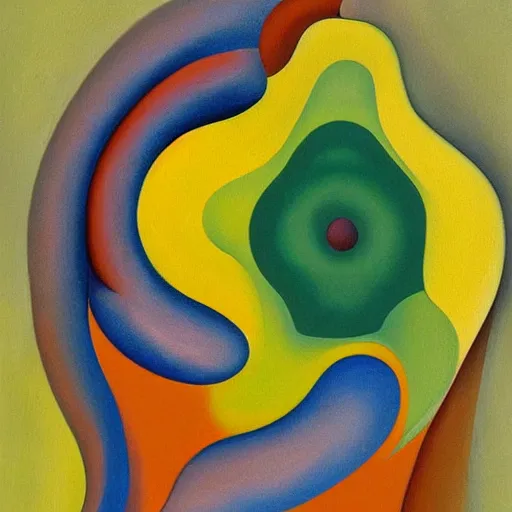 Prompt: neural network, painting by georgia okeeffe, 1 9 2 4