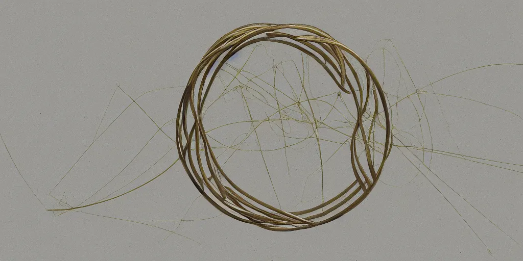 Image similar to model of a ring of dna, yellowed paper, pen and ink, 1 5 0 0 s, 8 k resolution