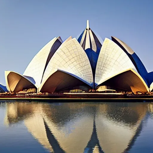 Image similar to futuristic lotus temple by buckminster fuller and syd mead, intricate contemporary architecture, photo journalism, photography, cinematic, national geographic photoshoot