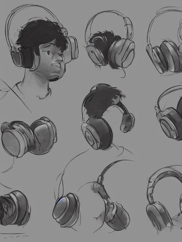 Image similar to listening to headphones by disney concept artists, blunt borders, rule of thirds