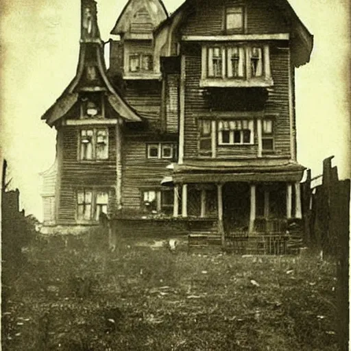 Image similar to “haunted house, 1900’s photo”