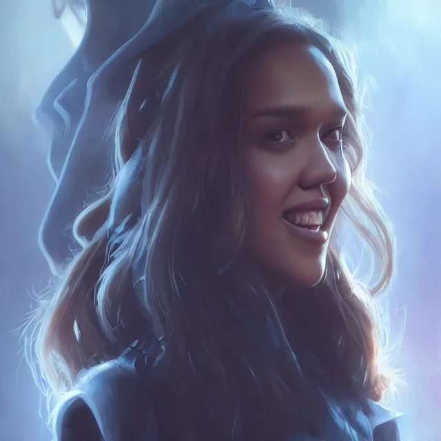 Image similar to the thing jessica alba john carpenter by stanley artgerm lau, wlop, rossdraws, frank frazetta, andrei riabovitchev, marc simonetti