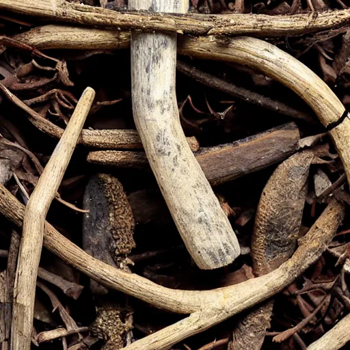 Prompt: N2O canister made of antler found among shamanic grave goods