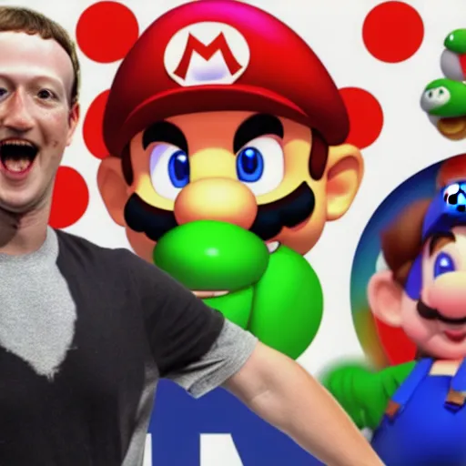 Prompt: Mark Zuckerberg in Mario Party