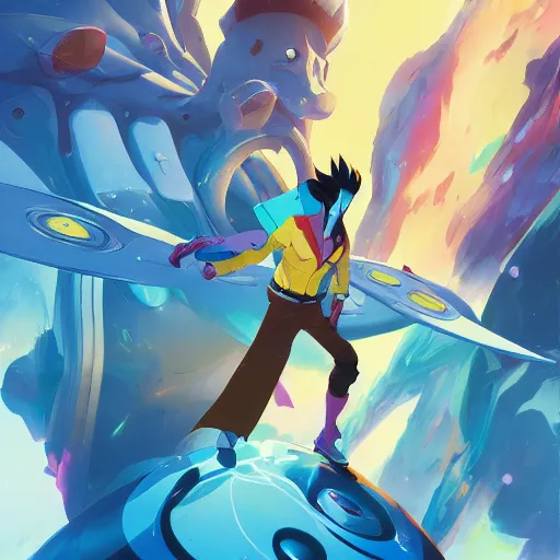 Image similar to hero world space dandy, behance hd by jesper ejsing, by rhads, makoto shinkai and lois van baarle, ilya kuvshinov, rossdraws global illumination