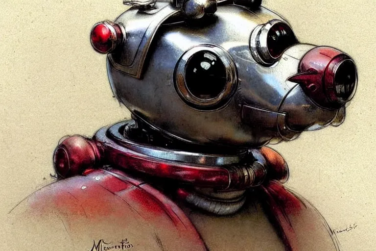 Image similar to adventurer ( ( ( ( ( 1 9 5 0 s retro future robot android dog. muted colors. ) ) ) ) ) by jean baptiste monge!!!!!!!!!!!!!!!!!!!!!!!!! chrome red