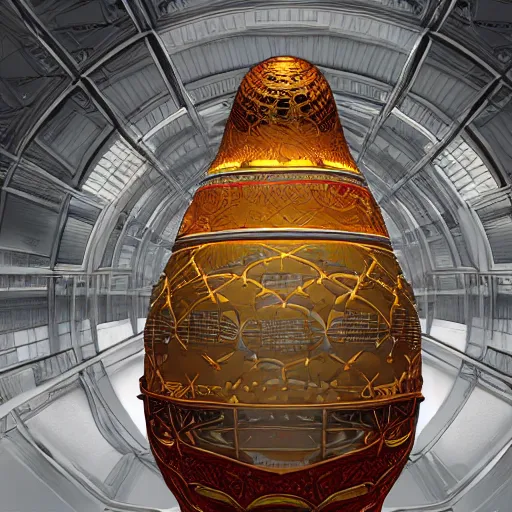 Image similar to a gigantic faberge egg, aetherpunk, unreal engine,