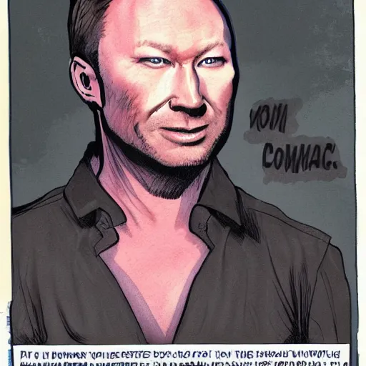 Image similar to photorealistic portrait of Limmy as a comic book villain,