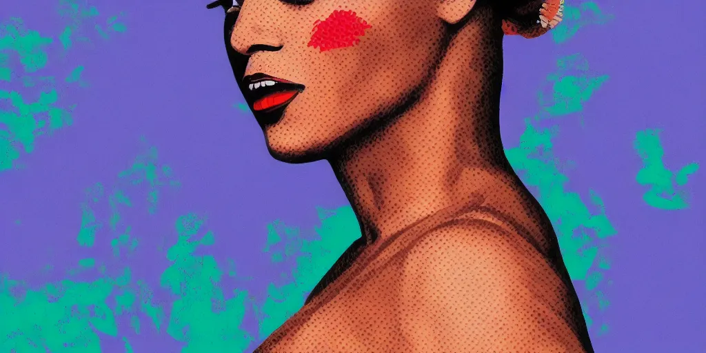 Image similar to a vintage photo of beyonce in a 1 9 2 0 pop art paintin, digital art, extra realism