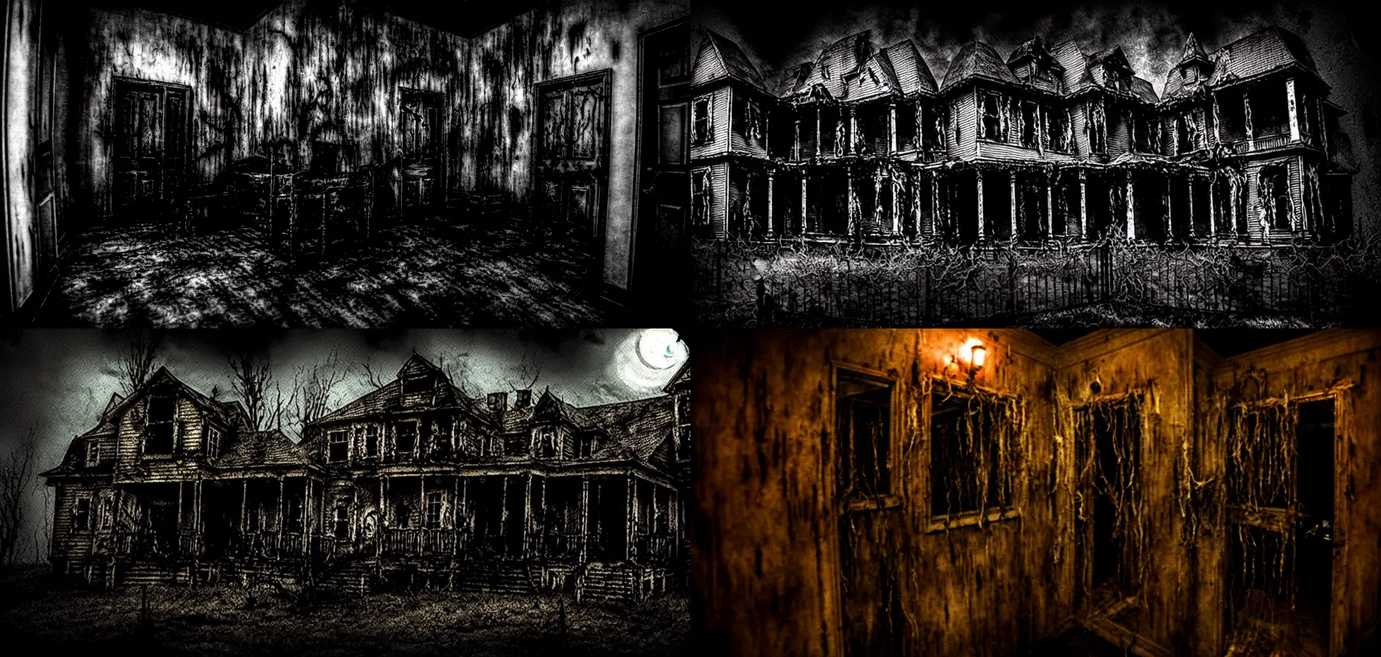 Prompt: inside a haunted house of horrors, dark fantasy, horror, terror
