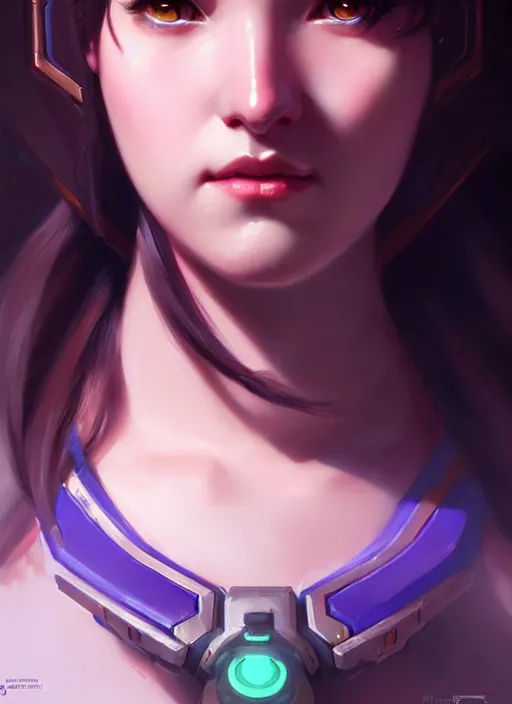 Image similar to portrait of d. va from overwatch, victorian, concept art, detailed face, fantasy, close up face, highly detailed, cinematic lighting, digital art painting by greg rutkowski