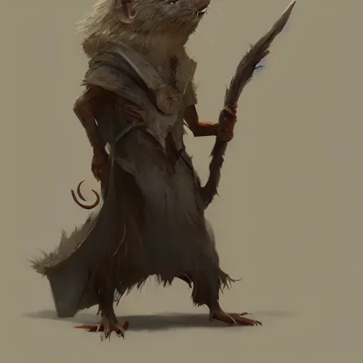 Image similar to a wizard rat, by greg rutkowski, digital art, realistic painting, dnd, character design, trending on artstation