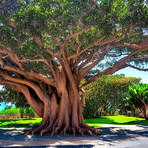 Prompt: banyan tree in la jolla, ca,