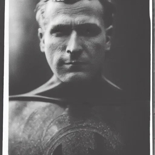 Prompt: old black and white photo portrait, 1 9 2 5, close - up portrait depicting batman with his head down in alley of new york city, rule of thirds, historical record