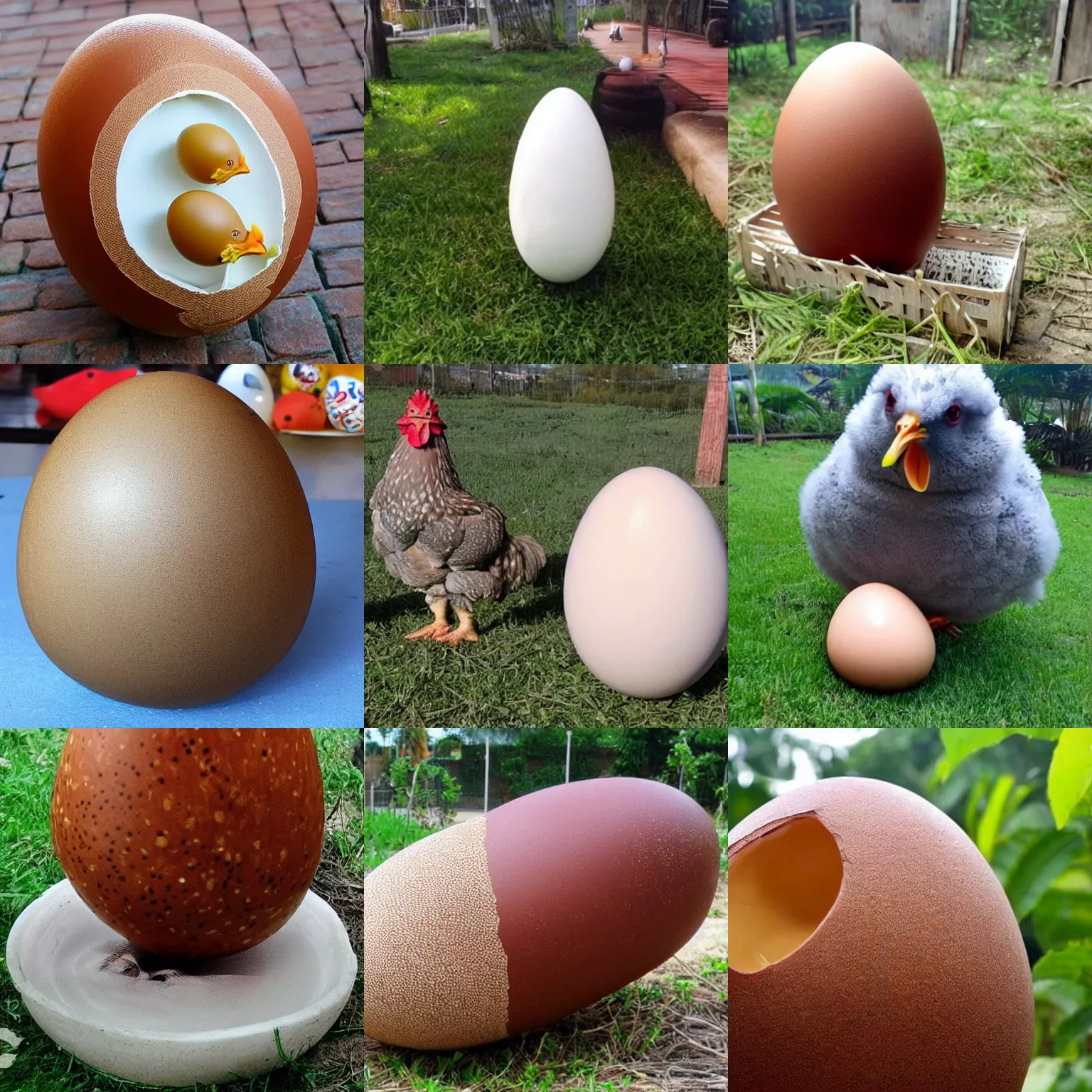 Prompt: a huge chicken egg that looks like boria johnson