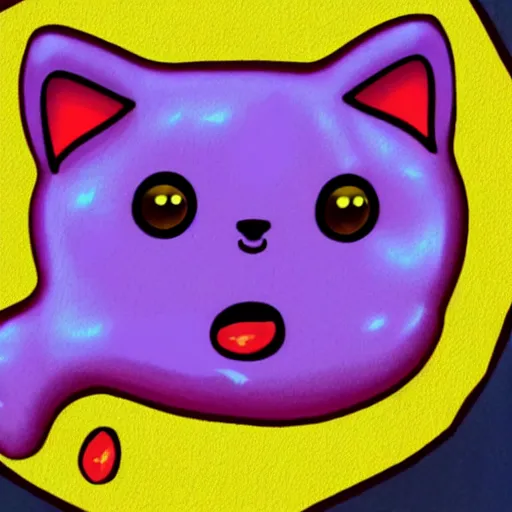 Prompt: a gelatinous jelly cat, goopy