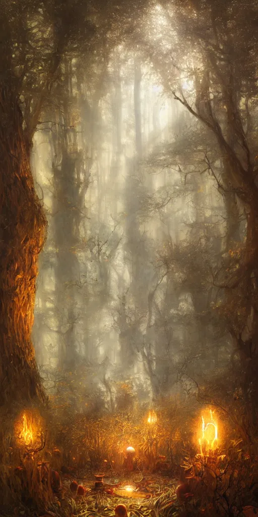 Image similar to enchanted mushroom forest, radiant light, caustics, by gaston bussiere, bayard wu, greg rutkowski, giger, maxim verehin