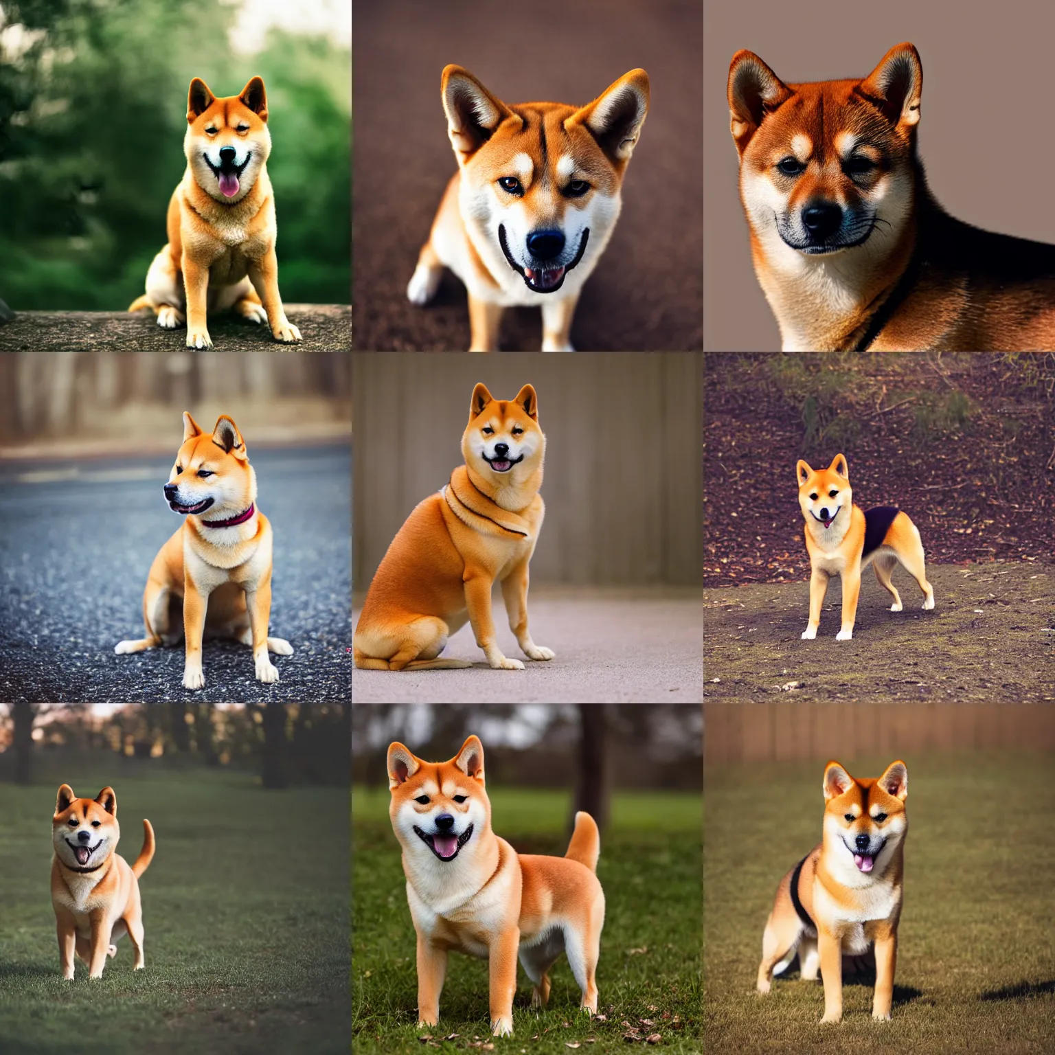 Prompt: shiba inu dog, photo, medium shot, natural lighting, photography, high quality,