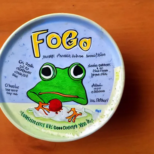 Prompt: frog in yoghurt