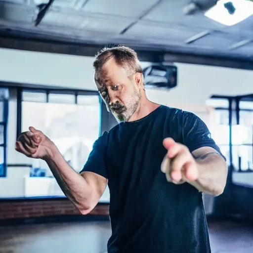 Image similar to photo of a 4 0 year old white man living thinking he's living the best life possible. he looks young for his age. he is at a dance club, it's as if he were in a music video. sadly he did not realize there is more to life. woman are flocking to him